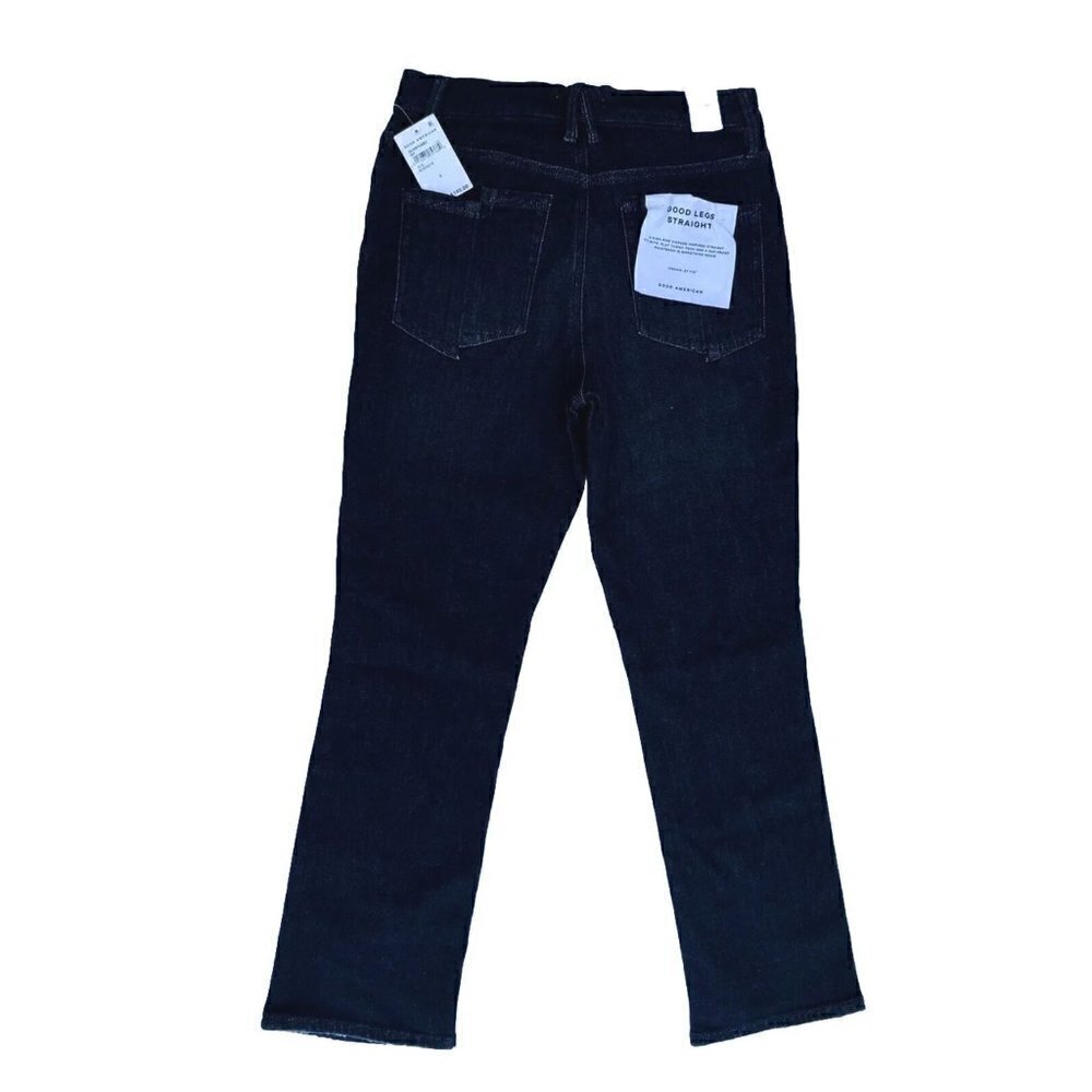 Good American Black Denim Good Legs Straight Cashmere Jeans - Picture 7 of 16